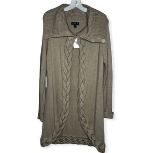 One A Tan Cardigan Sweater nwt